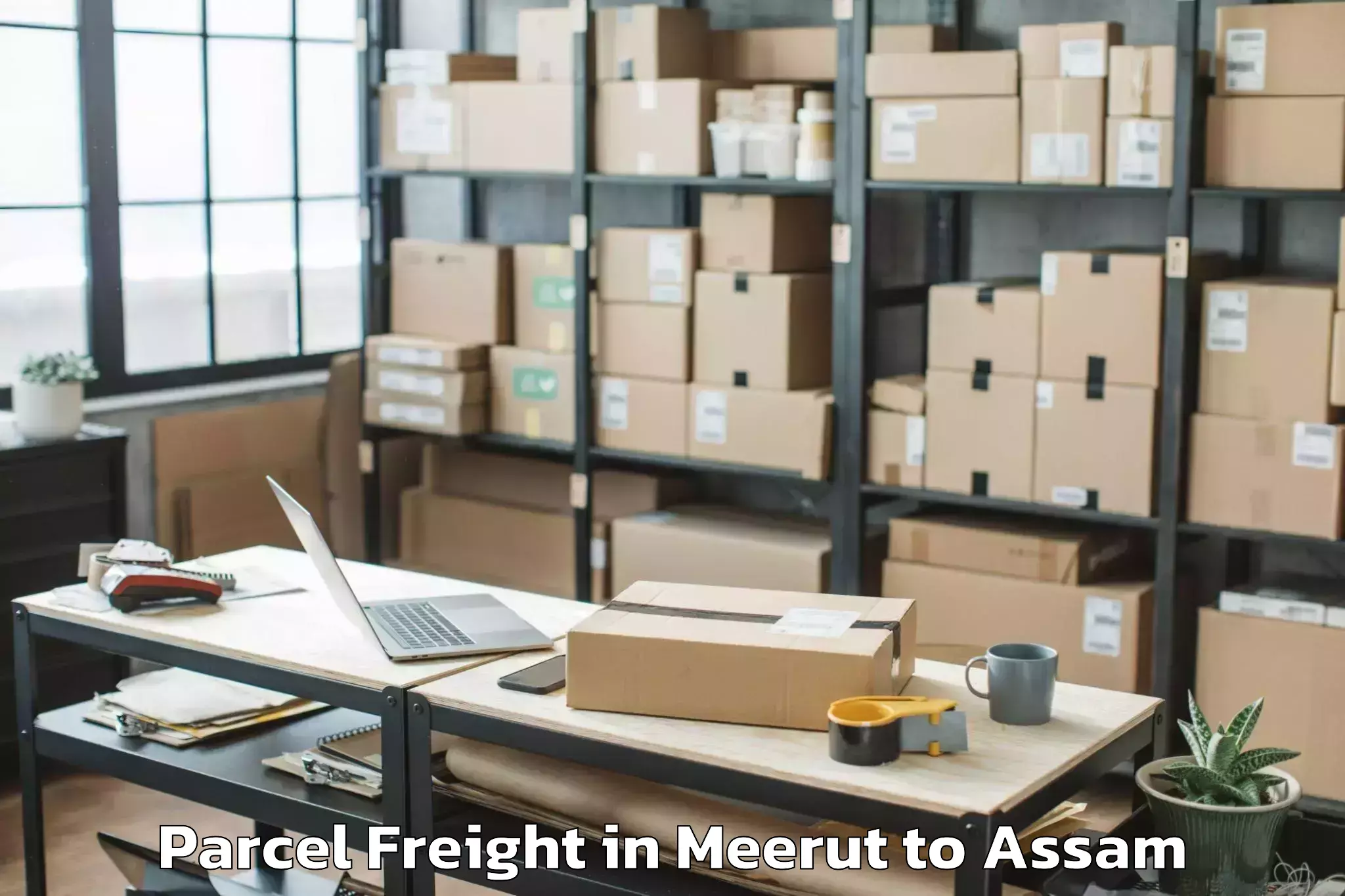 Book Your Meerut to Rupai Siding Parcel Freight Today